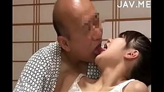 Delicious Japanese girl with natural tits surprises old man -